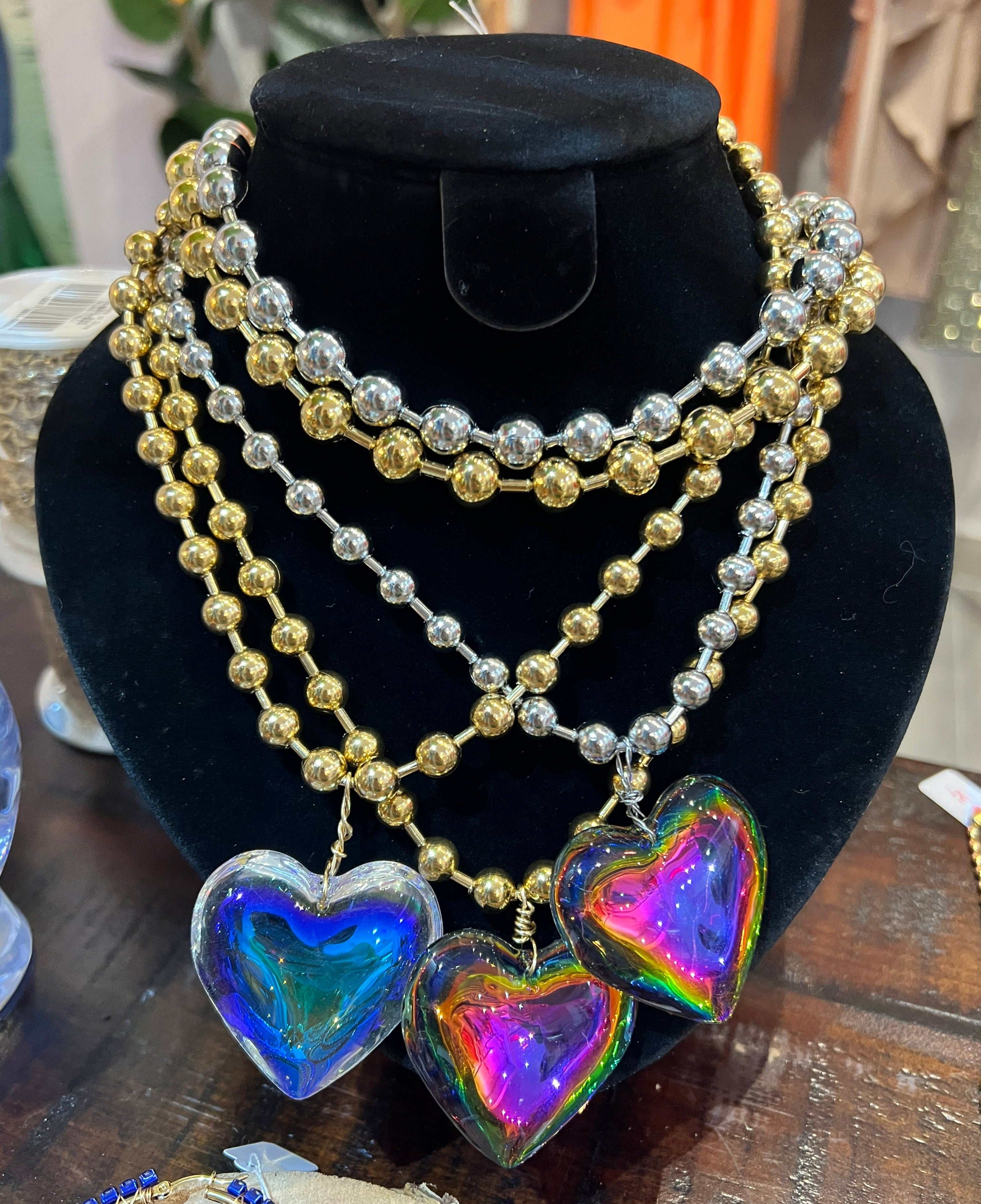 Brazilian Crystal sale Heart Necklace